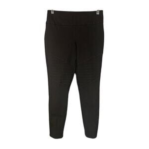 One by Chapter One Black Moto Stretch Dressy Skinny Ankle Leggings Women Sz M